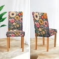 thumbnail image 3 of Yayeee 4 Pack Dining Chair Covers Stretch Parson Chairs Slipcovers Seat Protector, Large Colorful Flowers, 3 of 6