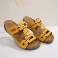 thumbnail image 6 of Womens Sandals Comfortable Casual Solid Color Fish Mouth Fashion Thick-soled Bottom Wedge Summer Style Summer Beach Sandals Dressy Vacation Essentials Slides, 6 of 9