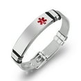 thumbnail image 1 of Pulsera de concientización sobre enfermedades de alerta médica de acero inoxidable para mujeres y hombres Pulsera de identificación de emergencia ajustable para adultos, niños TUNC Sencillez, 1 of 5