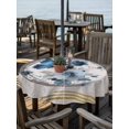 thumbnail image 2 of Outdoor Tablecloth with Umbrella Hole for Patio/Picnic/Party/Camping, Blue Butterflies Flowers Waterproof Table Cloth Round Cover Washable, Spring Vintage Botanical Floral (Dia 54"), 2 of 9