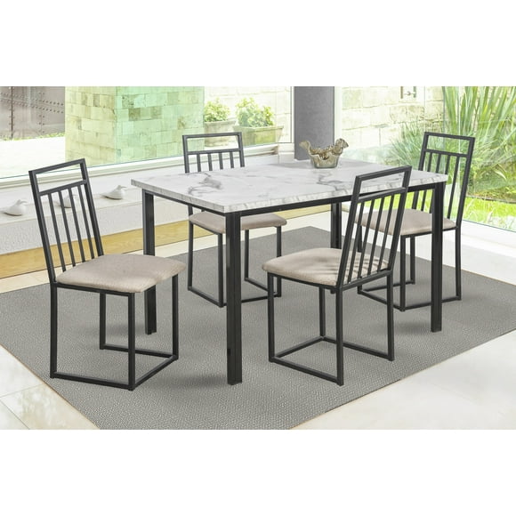 Comedor Naya Alegro 4 Sillas Tubulares MOBILKRAFT Modelo Naya Alegro, Estilo Contemporáneo en Color Negro