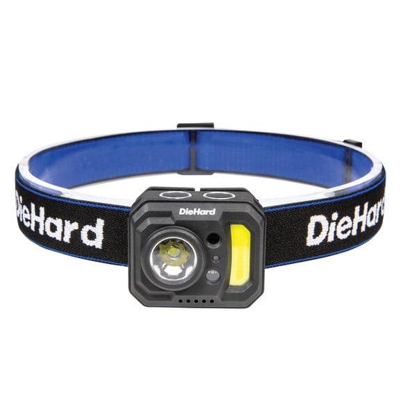 DieHard 41-6642 Linterna frontal LED COB recargable activada por movimiento resistente al agua de 375 lúmenes