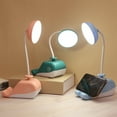 thumbnail image 1 of Lámpara de escritorio LED con portabolígrafos y soporte para teléfono | Recargable USB, brillo ajustable, luz amigable para la vista, manguera flexible, portátil | Dormitorio, 1 of 8