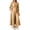 Khaki, variant on Womens Draped Matching Set Cowl Neck Sleeveless Top Wide Leg Pants Long Open Front Cardigan 3 Piece Evening Pant Suit Outfit