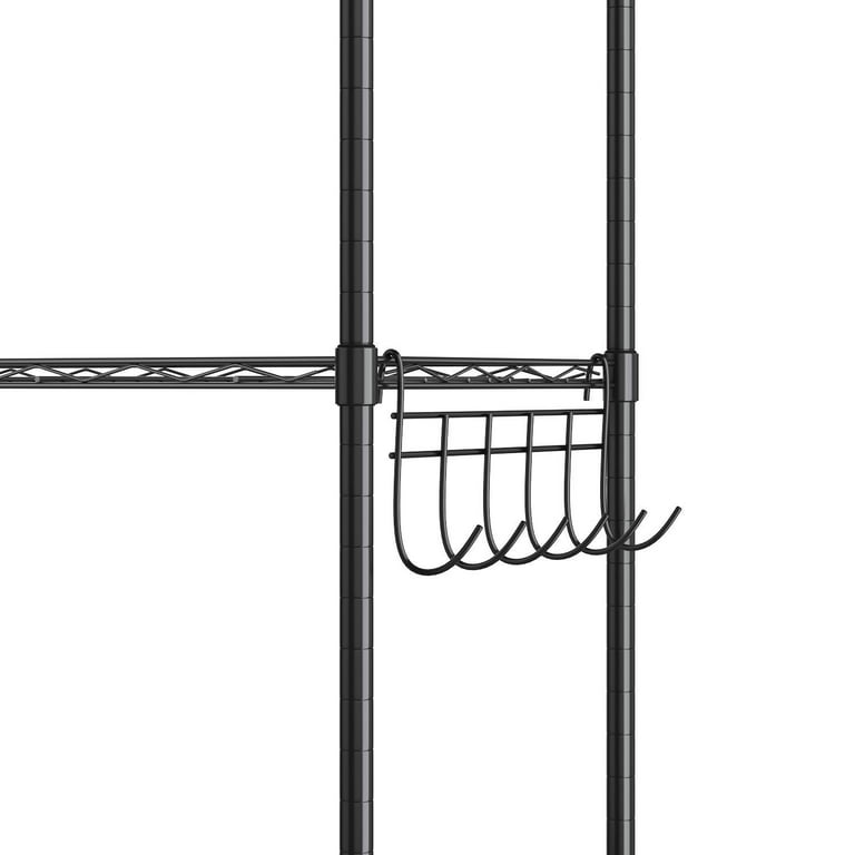 Homdox 5 Tier Metal Storage Shelves with Wheels, Heavy Duty Wire Shelving  Unit, Adjustable Storage Racks with Side Hooks for Bathroom Kitchen Garage