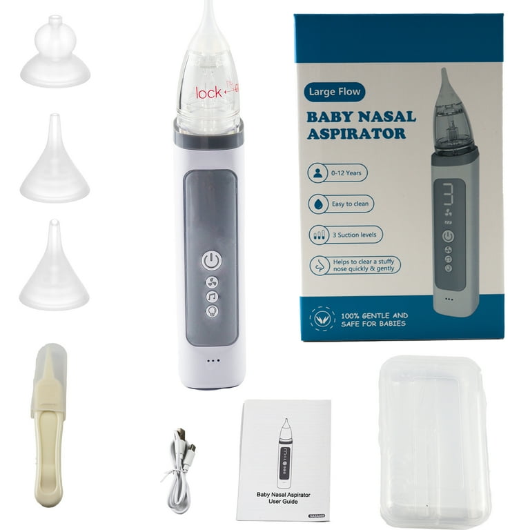 Baby Nasal Aspirator , Electric Baby Nose Sucker with Adjustable 3 