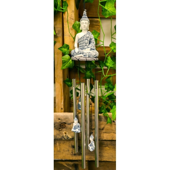 Feng Shui Buddhism Buddha Amitabha Meditating In Mudra Figurine Wind Chime Decor
