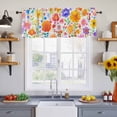 thumbnail image 4 of Spring Floral Valances for Windows, Watercolor Colorful Botanical Summer Light Filtering Kitchen Curtains, Rod Pocket Window Valance Curtains for Living Room Bedroom, 60" W x 18" L, 2 Panels, 4 of 9