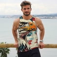 thumbnail image 6 of Balery Retro American Eagle Pattern Men's Workout Tank Top Gym Muscle Tee Fitness Bodybuilding Sleeveless T Shirt Quick Dry Fit Muscle Tank Top Slim-Fit Tank-Large, 6 of 7