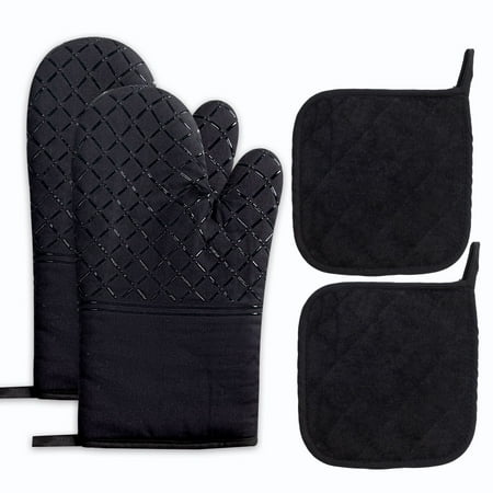 

Oven Mitts and Potholders BBQ Gloves-Oven Mitts and Pot Holders with Recycled Infill Silicone Non-Slip Cooking Gloves for Cooking Baking Grilling( Color)