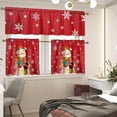thumbnail image 3 of Christmas Snowman Red Kitchen Curtains with Valance and Tier Sets, 3 Pieces Drapes Window Treatment Curtains for Kitchen Over Sink Dining Room Decor, 3 of 6