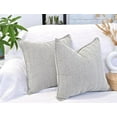 thumbnail image 5 of 18x18 Pillow Covers Set of Black & White Chevron Pattern / Soft Cozy Chenille Cushion Covers, 5 of 6