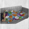 thumbnail image 6 of Geometric Soft Flannel Fleece Throw Blanket, Colorful Retro Geometric Triangle and Polygonal Mosaic Pattern Interior Design, Cozy Plush for Indoor and Outdoor Use, 70" x 90", Multicolor, by Ambesonne, 6 of 6