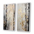 thumbnail image 3 of Designart "Monochrome Tree Of Gray And Gold" Tree Monochrome Framed Wall Art Set Of 2 - Gold Floral Framed Wall Art Set Of 2, 3 of 7