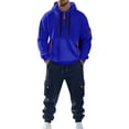 thumbnail image 2 of CharmCyan Men’s 2-Piece Hoodie and Jogger Sweatpants Set, Casual Athletic Tracksuit with Zip Pockets, Soft Fleece Lining, Comfortable Fit Dark Blue 3XL, 2 of 2