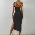 thumbnail image 4 of Bigersell Wedding Dresses for Guest Women's Slim Fit Fashion Unilateral Shoulder Strap Sleeveless Dress Women A-Line Dress Style 20483, Female Extra long Dresses Black S, 4 of 6