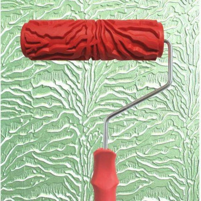Various Embossed Pattern Painting Roller Tool Roller Brush Tool Painting Painting With Plastic Handle Brush Brush Tool Tool 7" I