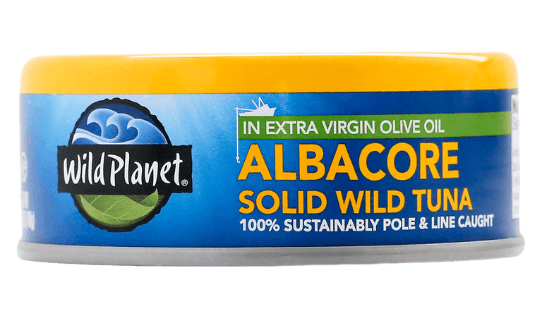 Pack of 12, Wild Planet Albacore Solid Wild Tuna in Extra Virgin Olive Oil, 5 oz