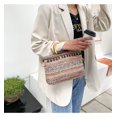 thumbnail image 5 of Granjero Gordo Bolso de mano tejido y bolsas de cosméticos, bolso de mano tejido elegante de playa de verano, bolso de hombro de 11,81 x 3,14 x 7,08 pulgadas (multicolor), 5 of 5