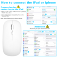 thumbnail image 2 of 2.4GHz & Bluetooth Rechargeable Mouse for Realme Narzo 50 Bluetooth Wireless Mouse Designed for Laptop / PC / Mac / iPad pro / Computer / Tablet / Android Pure White, 2 of 7