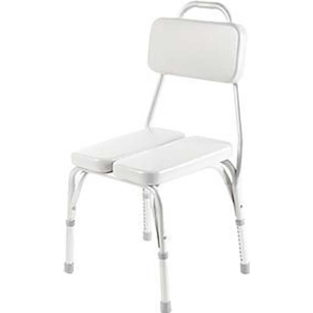 Invacare Vinyl Padded Shower Chair 171/4'' to 22'' H x 151/4'' W x 16