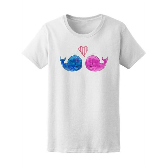Couple Watercolor Whales T-Shirt Women -Image by Shutterstock, Female x-Large