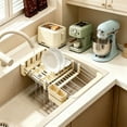 thumbnail image 4 of Btomtd 2-in-1 Expandable Kitchen Drying Rack Retractable Sink Colander With Optional Cutlery Utensil Storage, 4 of 6