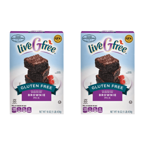 liveGfree Gluten Free Brownie Mix, 16 oz,2 Pack