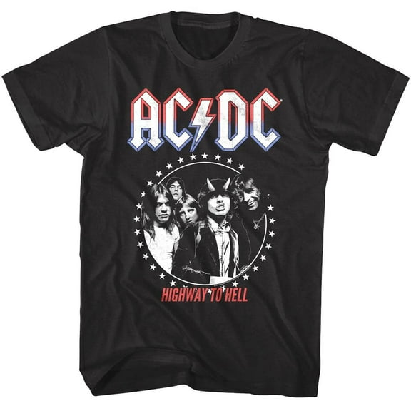 ACDC Highway to Hell Star Frame Men's T Shirt (Black, Big&Tall3XLT)