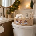 thumbnail image 3 of BSJJY Cotton Rope Storage Basket, Cute Cow Embroidered Woven Organizer with Handles for Bathroom Tabletop, 12.99x5.91x3.94 Inch, 3 of 7