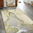 thumbnail image 4 of 3x5Ft Area Rugs Marble Yellow Non-Skid Rubber Backing Large Rectangle Rugs - Living Room Bedroom Home Office, Modern Abstract Ink Painting Luxury Indoor Floor Mat Carpets Washable Rug, 4 of 9