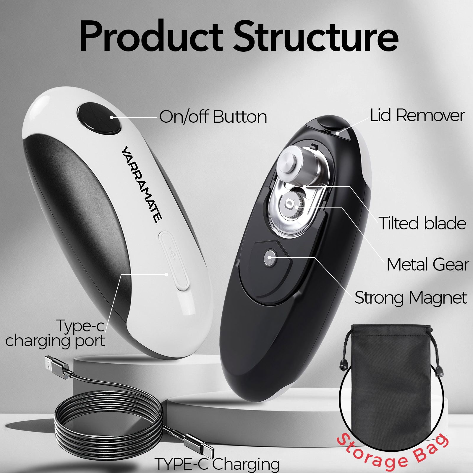 YARRAMATE Electric Can Opener, Rechargeable, One-Touch photo 2