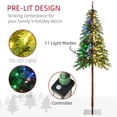 thumbnail image 3 of 6ft Pencil Christmas Tree with LED Lights - Slim Green Tree for Living Room, Warm White/Multi-Color, Steel Base, Indoor Holiday Decor, 3 of 7