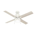 thumbnail image 4 of Hunter 52 inch Indoor Ceiling Fan with LED Light - White Ceiling Fan with Pull Chain, For Bedroom, Living Room, or Kitchen, Standard Mount, No Remote, 4 Blades - Beck 51744, Fresh White, 4 of 15