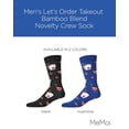 thumbnail image 2 of MeMoi Men's Let's Order Takeout Bamboo Blend Novelty Crew Sock - Mens - Male, 10-13, Black, 2 of 8