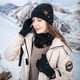 thumbnail image 2 of Conjunto de gorro, bufanda y guantes de invierno cálidos, bufanda forrada de lana resistente al viento para exteriores, conjunto de 3 piezas, 2 of 6
