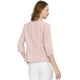 thumbnail image 5 of Blazer De Solapa Con Muescas Y Mangas 3/4 A Rayas Para Mujer Rosa S, 5 of 6