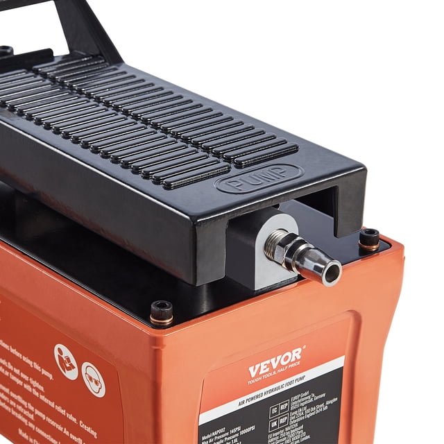 VEVOR Bomba Hidráulica de Pedal de Aire 10.000 PSI Capacidad de 1,6 L Tubo de 2m
