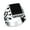 Black-Onyx, variant on Mens Large Rectangle Gemstone Wide Chain Link Statement Signet Ring Sterling Silver