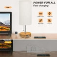 thumbnail image 6 of Set of 2 Table Lamps with USB C&A Ports, 3 Color Dimmable, Modern Bedside Lamps with Pull Chain, Nightstand Lamps with Fabric Shade and Oak Metal Base for Living Room Bedroom Office Dorm Hotel, 6 of 9