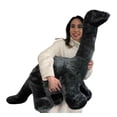 thumbnail image 2 of American Made Giant Stuffed Gray Dinosaur Soft Plush Brontosaurus 48 inches wide 30 inches tall Made in the USA, 2 of 7