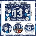 thumbnail image 4 of Navy Blue Silver 13th Birthday Party Decors for Boys Girls Official 13 Happy 13th Birthday Backdrop Banner Official Its 13 I'm a Teen Cake Topper for Thirteen Years Old Teenager, 4 of 5
