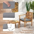 thumbnail image 6 of Costway 3 Piece Acacia Wood Polyester Sponge Outdoor Patio Bar Set, Natural/Gray, 6 of 9