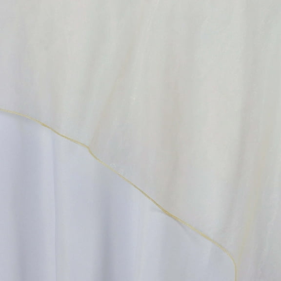 Efavormart Champagne Organza Square Tablecloth Overlay 72x72" Square Tablecloth Cover For Wedding Party Event Banquet