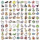 thumbnail image 4 of 100 pegatinas de animales gordos y frutas lindas, pegatinas de peluche suaves de dibujos animados para niños, 4 of 4