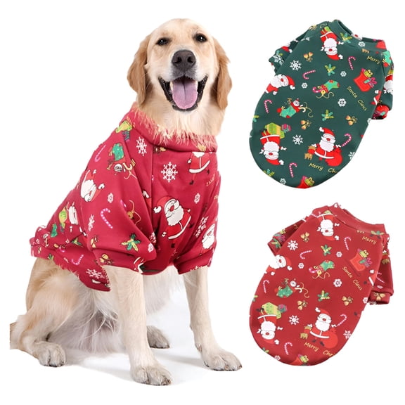 TELOLY 1Piece Dog Christmas Clothes-Sweater-Costumes Winter Warm Xmas Puppy Holiday for Dog Cold Weather Outfit Apparel for Medium Large Dogs
