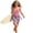 Hot Pink, variant on Girls One Piece Pleated Tunic Swimsuit Playful Solid Color Printed with Summer Beachwear for 7-16 Years