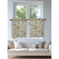 thumbnail image 4 of Yellow Rose Tier Curtains 24 Inch Length,Sheer Curtains for Bedroom Living Room Window Vintage Country Botanical Floral Vines Rod Pocket Drapes Kitchen Curtains Small Half Window 27.5"x24" 2 Panels, 4 of 6