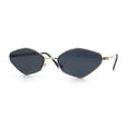 thumbnail image 4 of Diamond Shape Hustler Fashion Trendy Small Lens Metal Rim Sunglasses Gold - Black, 4 of 8
