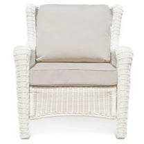 Patio Armchair Outdoor Wicker Chair All-Weather Ratten Furniture with Cushion